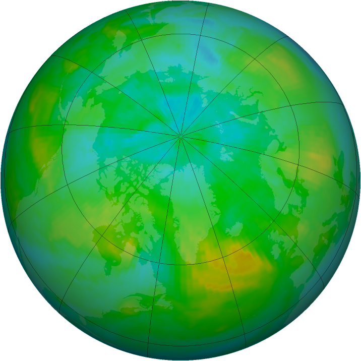 Arctic ozone map for 08 August 1988